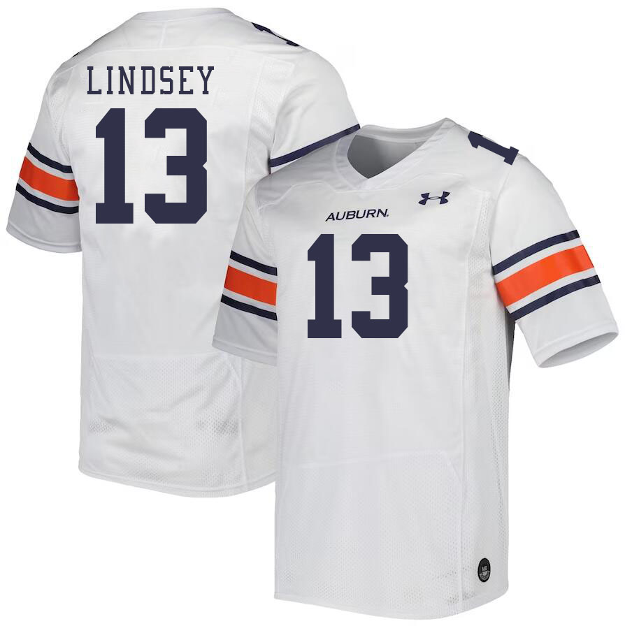 Men #13 T.J. Lindsey Auburn Tigers College Football Jerseys Stitched-White